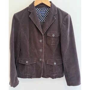 Lands' End Corduroy Blazer Jacket Woman's 10 Tailored Classic Cottagecore